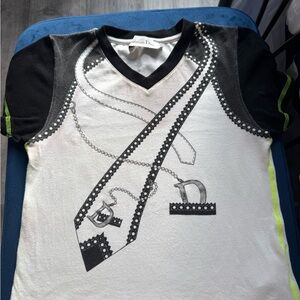 Dior Monochrome Tee with Logo Detail very rare unisex